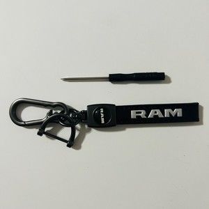Dodge Ram Truck Pickup Black Leather Keychain Lanyard Horseshoe Buckle New